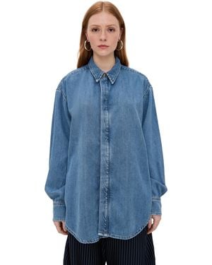 GOOD AMERICAN Oversized Denim Shirt - Blue