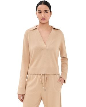 Jonathan Simkhai Long Sleeve Polo - Natural