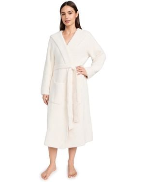 Barefoot Dreams Cozychic Ribbed Hooded Robe - White