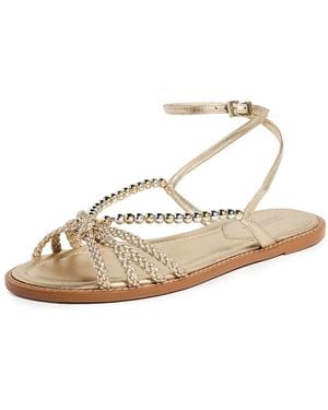 SCHUTZ SHOES Adele Glam Flat Sandals - White