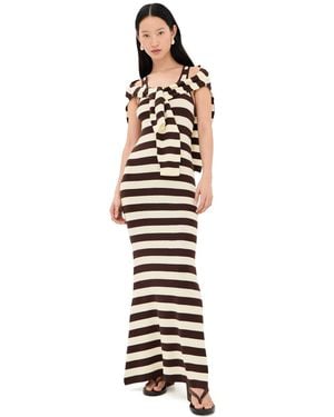 Monse Back Knot Knitted Maxi Dress - White