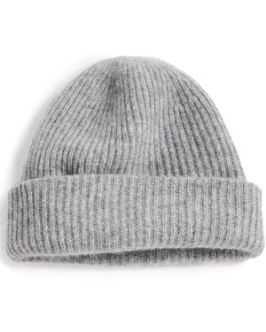 White + Warren Cashmere Plush Rib Beanie - Black