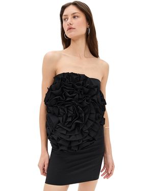 ROTATE BIRGER CHRISTENSEN Big Flower Mini Dress in Black | Lyst