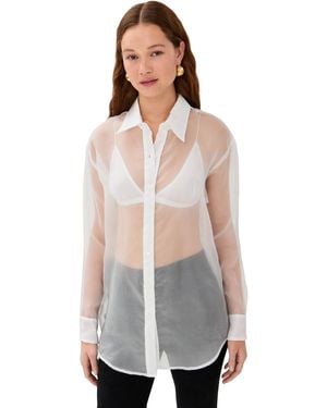 SPRWMN Oversized Silk Shirt - White