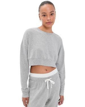 Splits59 Noah Fleece Crop Sweatshirt - Gray