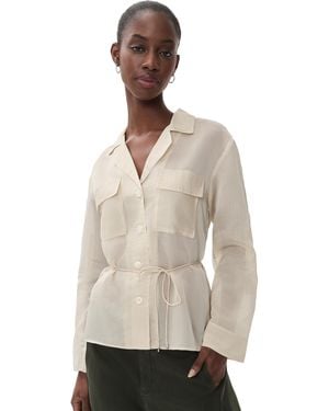 Rag & Bone Sonny Stripe Organza Blouse - Natural
