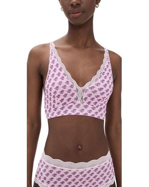 Stripe & Stare X Marea The Lace Plunge Bralette - Red