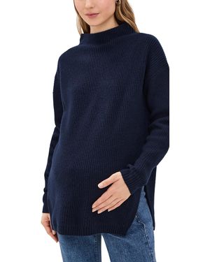 HATCH The Cozy Shaker Turtleneck Pullover - Blue