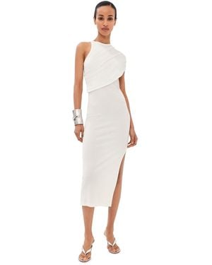 Courreges 90's Rib Twist Midi Dress - White