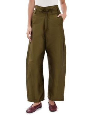 Chan Luu Techno Taffeta Barrel Pants - Green