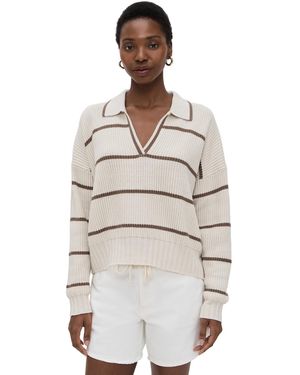 Splendid X Cella Jane Stripe Polo Sweater - Natural