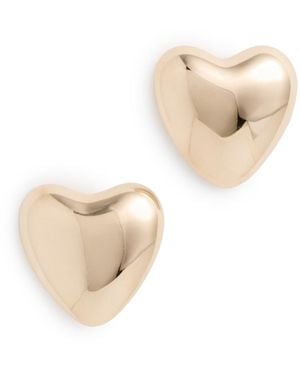 Annika Inez Mini Heart Studs - White