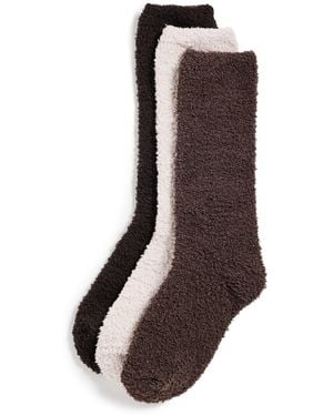 Barefoot Dreams Cozychic 3 Pair Sock Set - Black