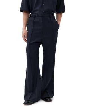 Marni Tropical Wool Wide Leg Pants - Blue