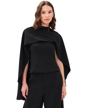 Line & Dot Scout Drape Top - Black