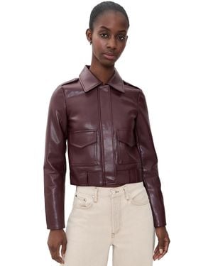 Pistola Bex Shrunken Faux Leather Jacket - Red