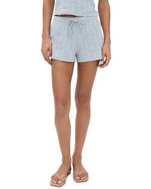 PERFECTWHITETEE Pointelle Sleep Shorts - Blue