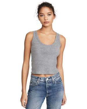 AMO Ao Crop Rib Tank - Gray