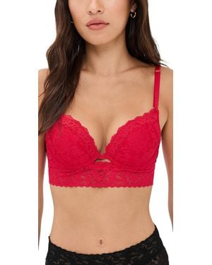 Hanky Panky Signature Lace Plunge Push-Up Bra - Red