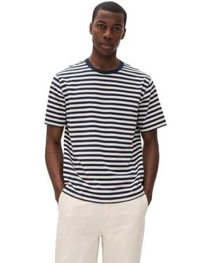 Far Afield Breton Stripe Short Sleeved T-Shirt - Black