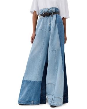 A.W.A.K.E. MODE A. W.A. K.E. Mode Wide Leg Denim Pants - Blue