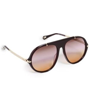 Chloé Aly Aviator Sunglasses - Black