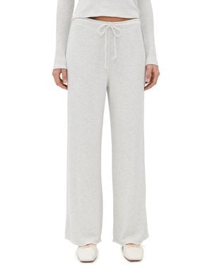 PERFECTWHITETEE Maddie Brushed Waffle Drawstring Pants - White