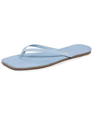 TKEES Square Toe Lily Flip Flops - Blue