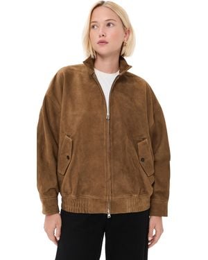Agolde Blair Goatskin Suede Jacket - Brown