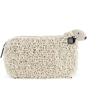 STAUD Dolly Beaded Clutch - White