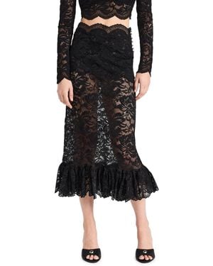 Rabanne Maxi Stretch Lace Skirt - Black