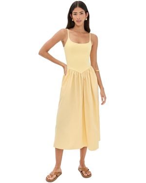 Le Bos Alix Mixed Fabric Tank Dress - Natural
