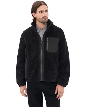 Vince Faux Sherpa Zip Jacket - Black