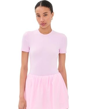 Wardrobe NYC Closet. Nyc Opaque Tee Thong Bodysuit - Pink