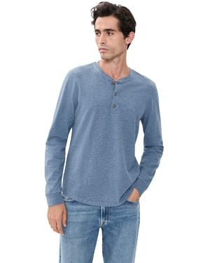 Marine Layer Luxe 250 Henley Tee - Blue