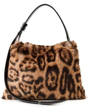 Simon Miller Cheetah Faux Fur Mini Puffin Bag - Brown