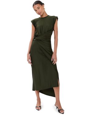 Rabanne Draped Long Dress - Green