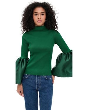 Marques'Almeida Puff Sleeve Top - Green