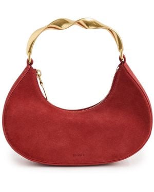 Jonathan Simkhai Nixi Suede Twist Handle Bag - Red