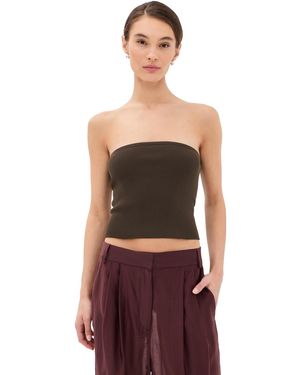 Tibi Ribbed Sweater Tube Top - Red