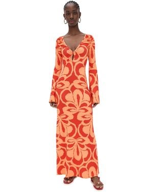 Eywasouls Malibu Diana Bell Dress - Red