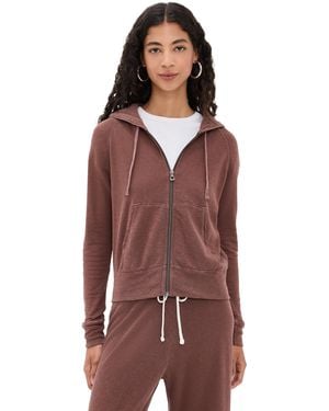 James Perse Vintage French Terry Zip Hoodie - Red