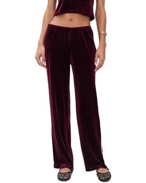 Le Bos Paige Velvet Pants - Red