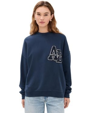 Anine Bing Miles Oversized Letterman Sweatshirt - Blue