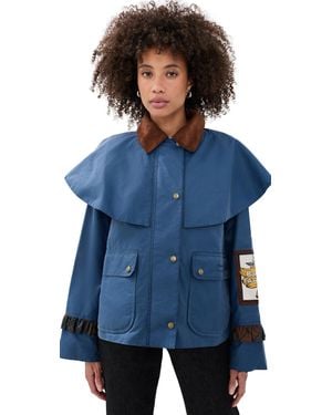 Barbour X Farm Rio Venosa Wax Jacket - Blue