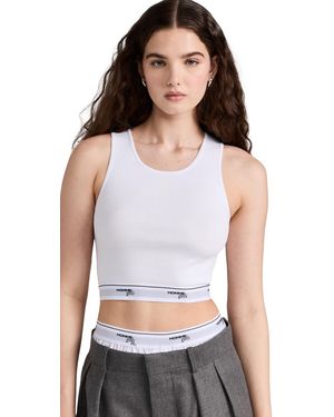 Logo Cropped Tank in White – HOMMEGIRLS
