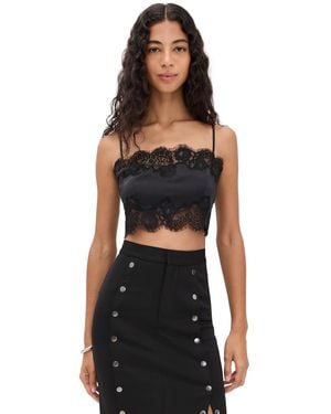 Fleur du Mal Silk And Lace Bandeau Top - Black