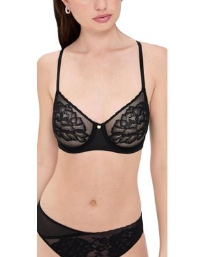Natori Flora Unlined Balconette Underwire Bra - Black