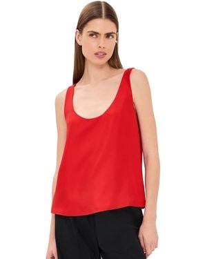 Rohe Silk Scoop Neck Top - Red
