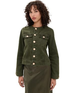 L'Agence Anouk Collarless Jacket - Green